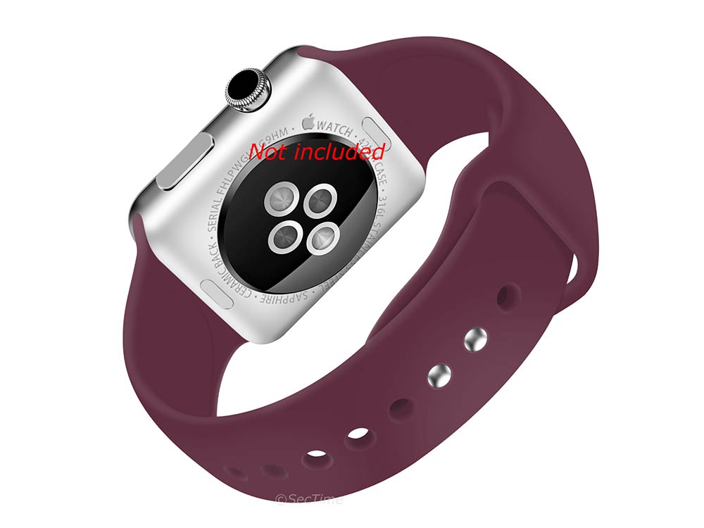 Silicone Watch Strap Band For Apple iWatch 42mm/44mm Maroon - Large - M1 - 02