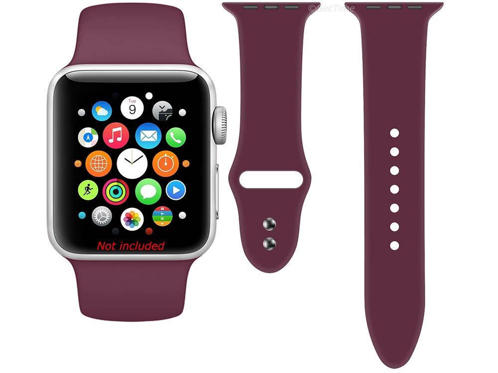 Silicone Watch Strap Band For iWatch 38mm/40mm Maroon - Large - M1 - 03