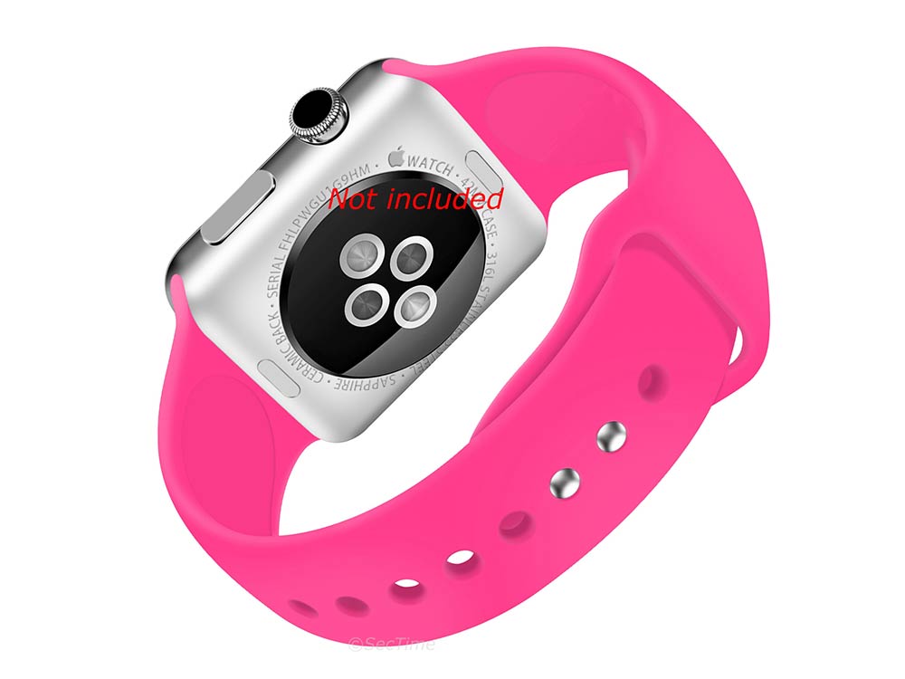 Silicone Watch Strap Band For Apple iWatch 42mm/44mm Neon Pink - Small - M1 - 02