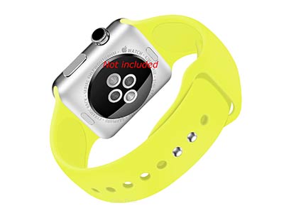 Silicone Watch Strap Band For Apple iWatch 42mm/44mm Yellow - Small - M1