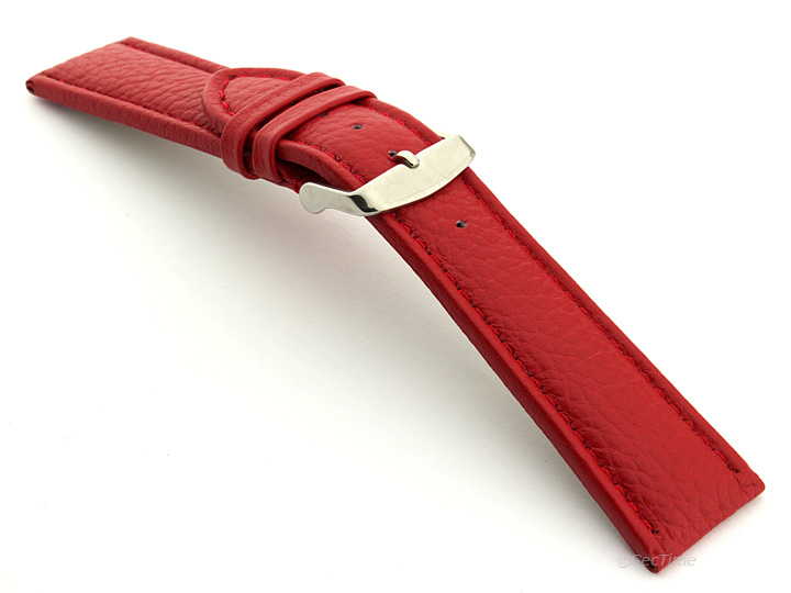 Extra Long Watch Band Red with Red Stitching Freiburg 02
