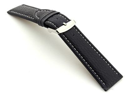 Extra Long Watch Band Freiburg  Navy Blue / White 24mm