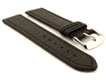 Leather Watch Band Kana Black / Black 24mm