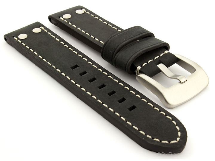 Watch Band Marina with Rivets fits Panerai Matte Black B1 01