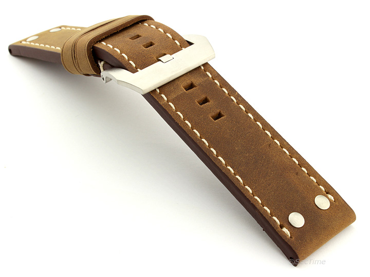 Watch Band Marina with Rivets fits Panerai Matte Brown B2 02