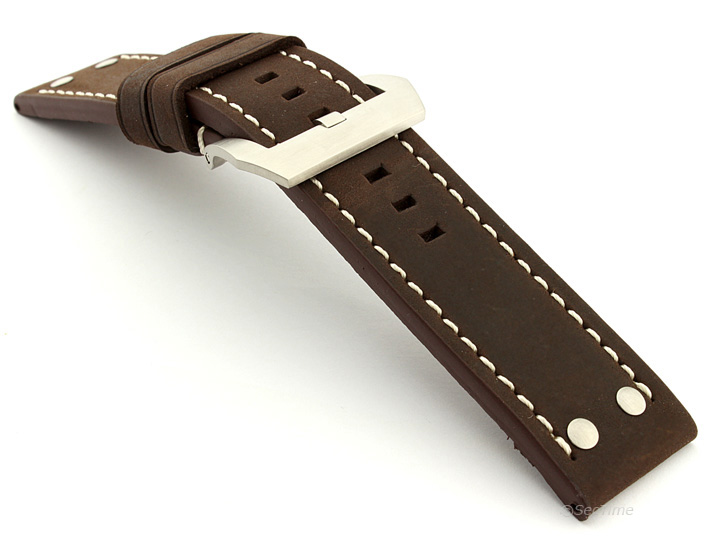 Watch Band Marina with Rivets fits Panerai Matte Dark Brown B2 02