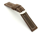 Leather Watch Band Panor Dark Brown 22mm