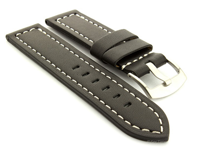 Leather Watch Band Panor Black 26mm