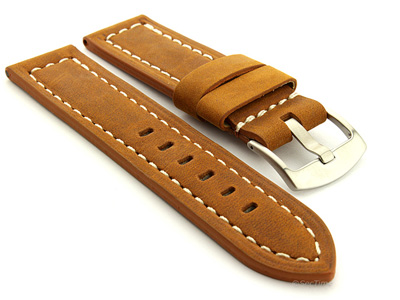 Leather Watch Band Panor Brown (Tan) 22mm