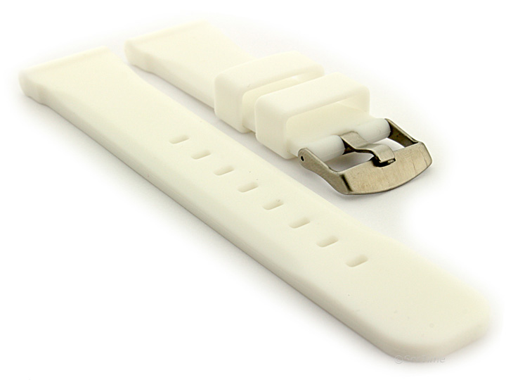 Silicone Watch Band White SN 01 B