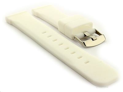 Silicone Watch Band SN Waterproof White 24mm