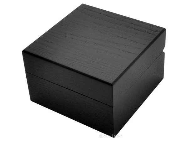 Classic Wooden Watch Box for 1 Wristwatch with Velour Cushion Black 01