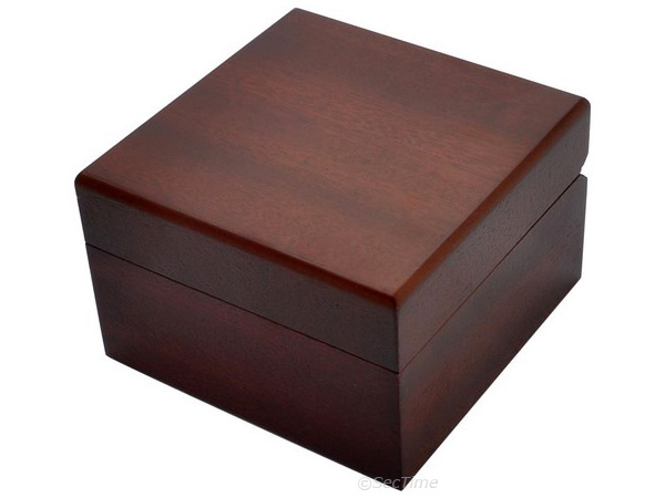 Classic Wooden Watch Box for 1 Wristwatch with Velour Cushion Brown 01