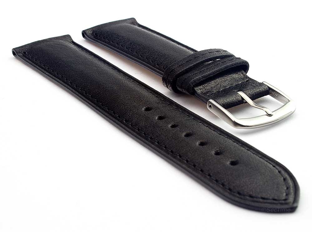 Genuine Leather Watch Strap Band Vegetable Tanned Alan Black 01