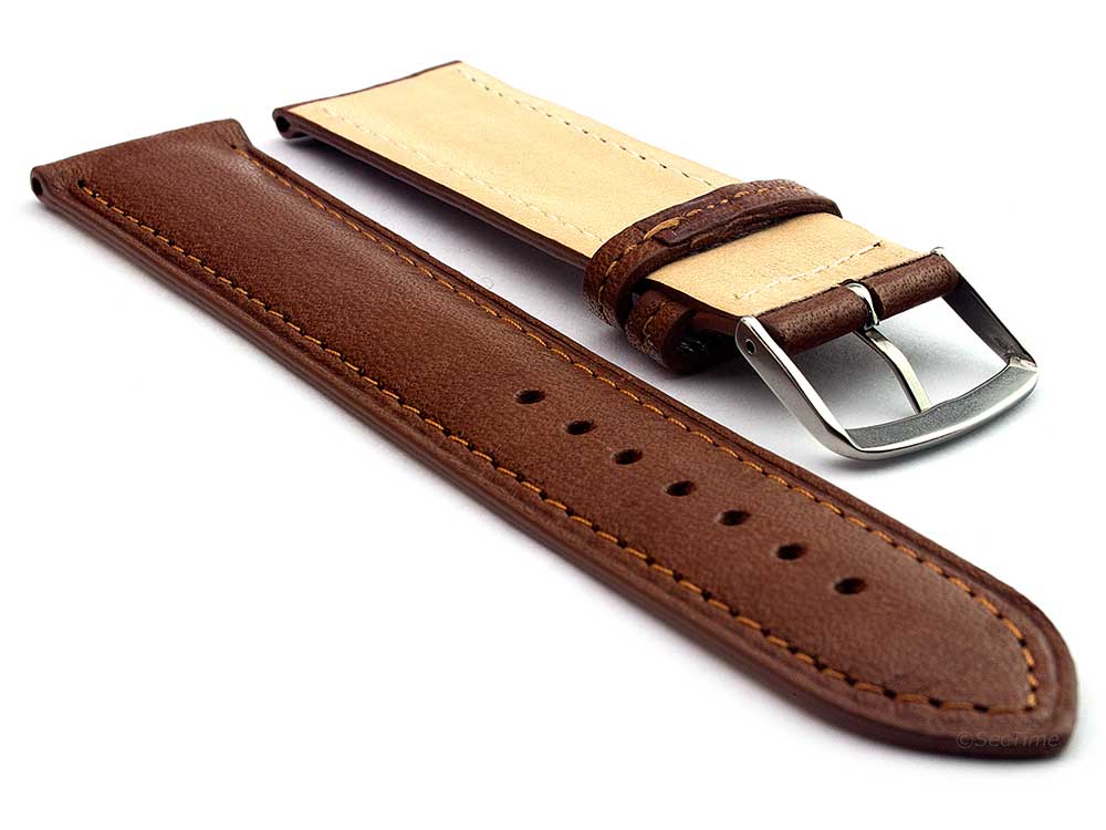 Genuine Leather Watch Strap Band Vegetable Tanned Alan Brown 02
