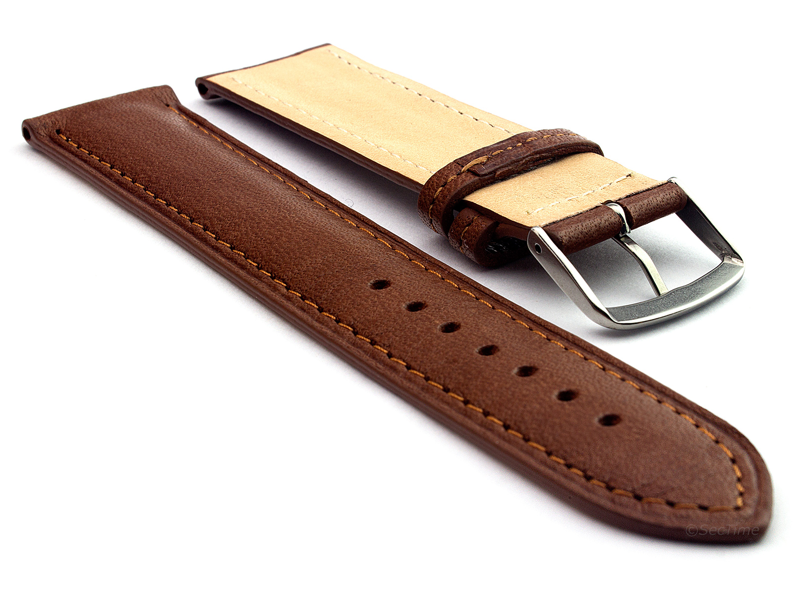 Genuine Leather Watch Strap Band Vegetable Tanned Alan Brown 02