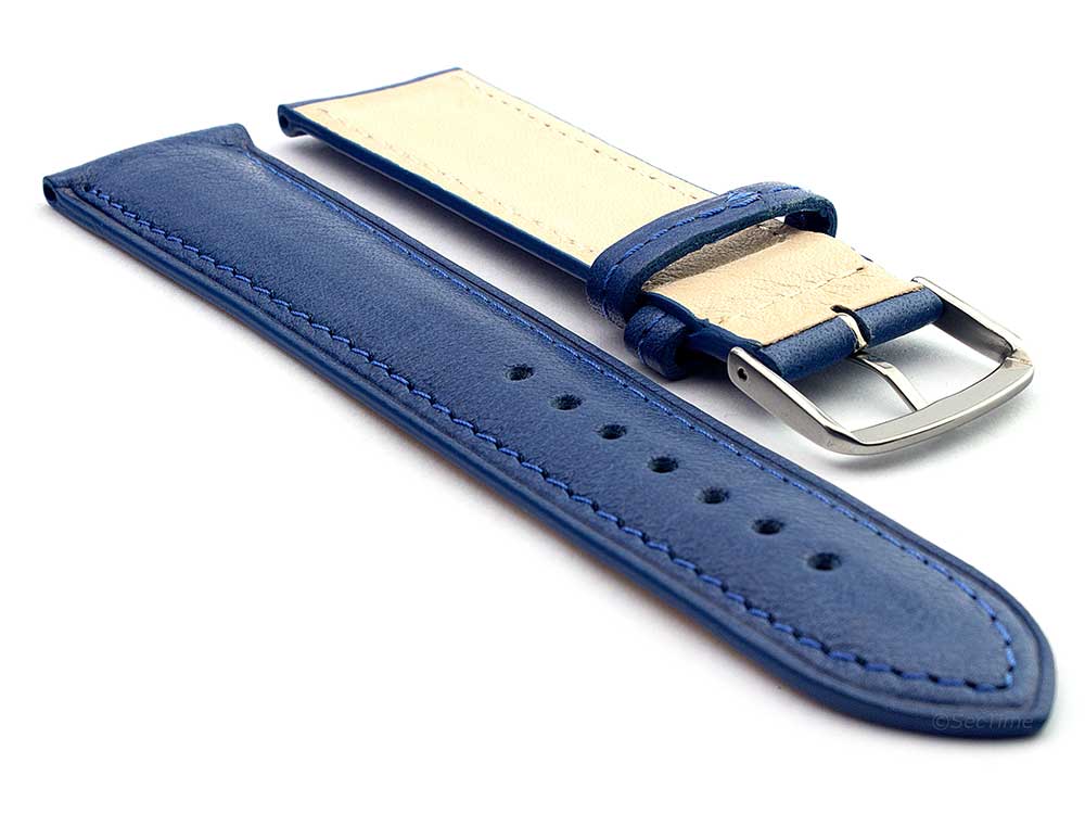 Genuine Leather Watch Strap Band Vegetable Tanned Alan Blue 02
