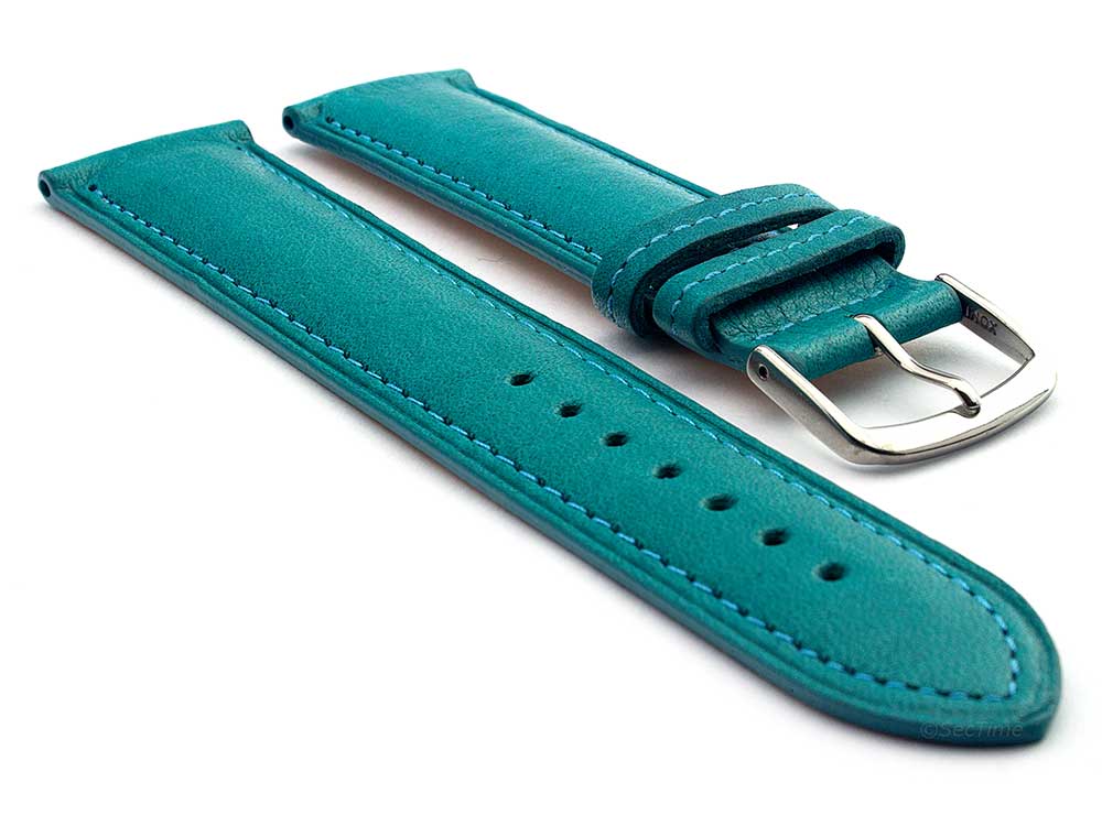 Genuine Leather Watch Strap Band Vegetable Tanned Alan Turquoise 01