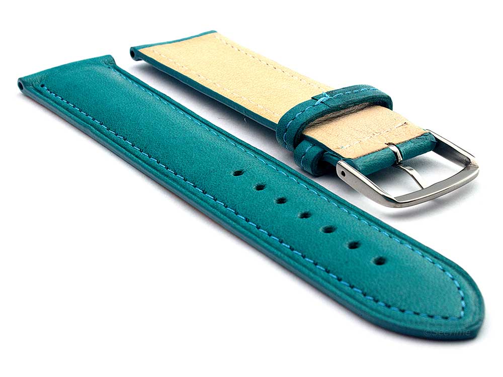 Genuine Leather Watch Strap Band Vegetable Tanned Alan Turquoise 02