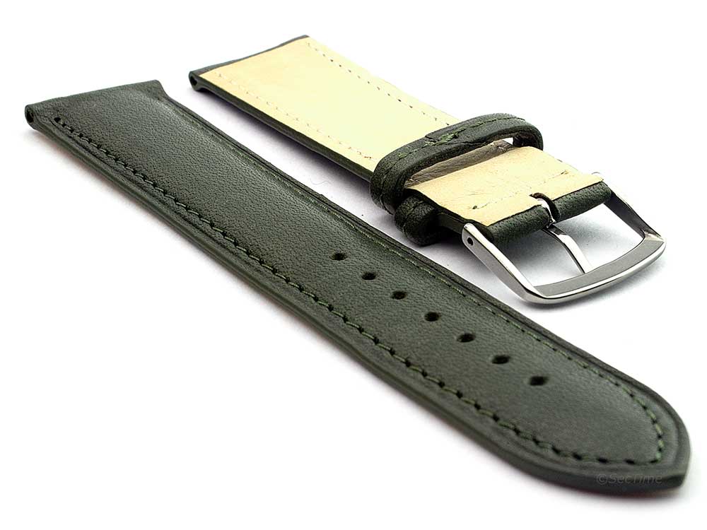 Genuine Leather Watch Strap Band Vegetable Tanned Alan Olive Green 02
