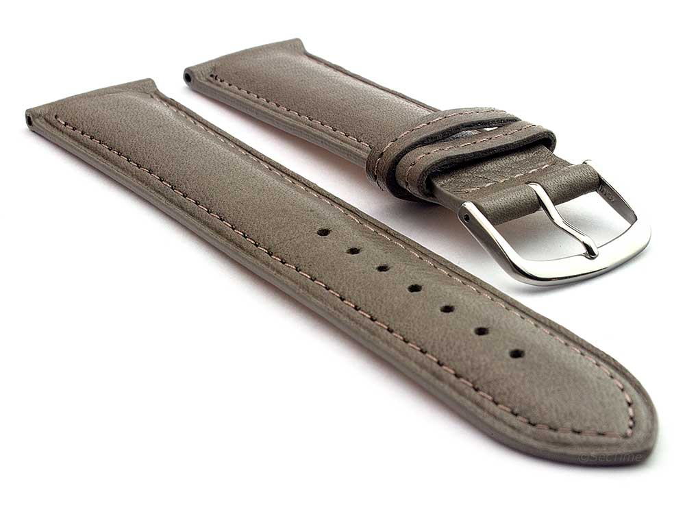 Genuine Leather Watch Strap Band Vegetable Tanned Alan Coyote Brown 01