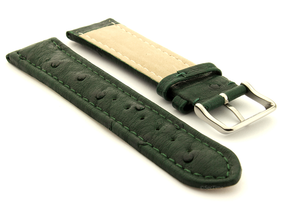 Genuine Ostrich Leather Watch Strap Amsterdam Green 02