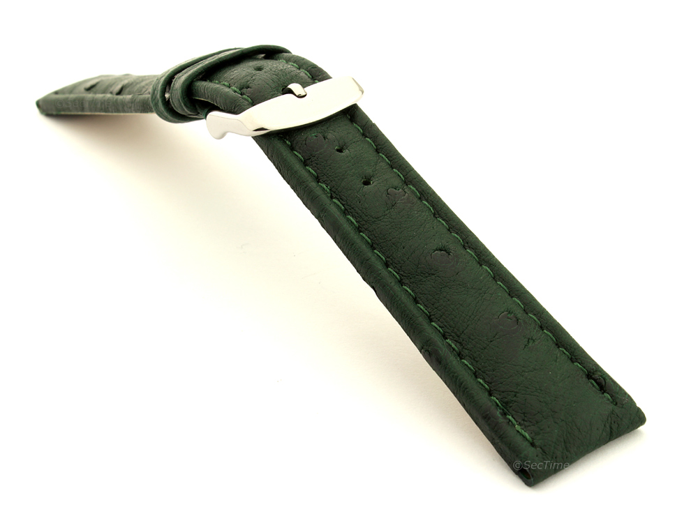 Genuine Ostrich Leather Watch Strap Amsterdam Green 03