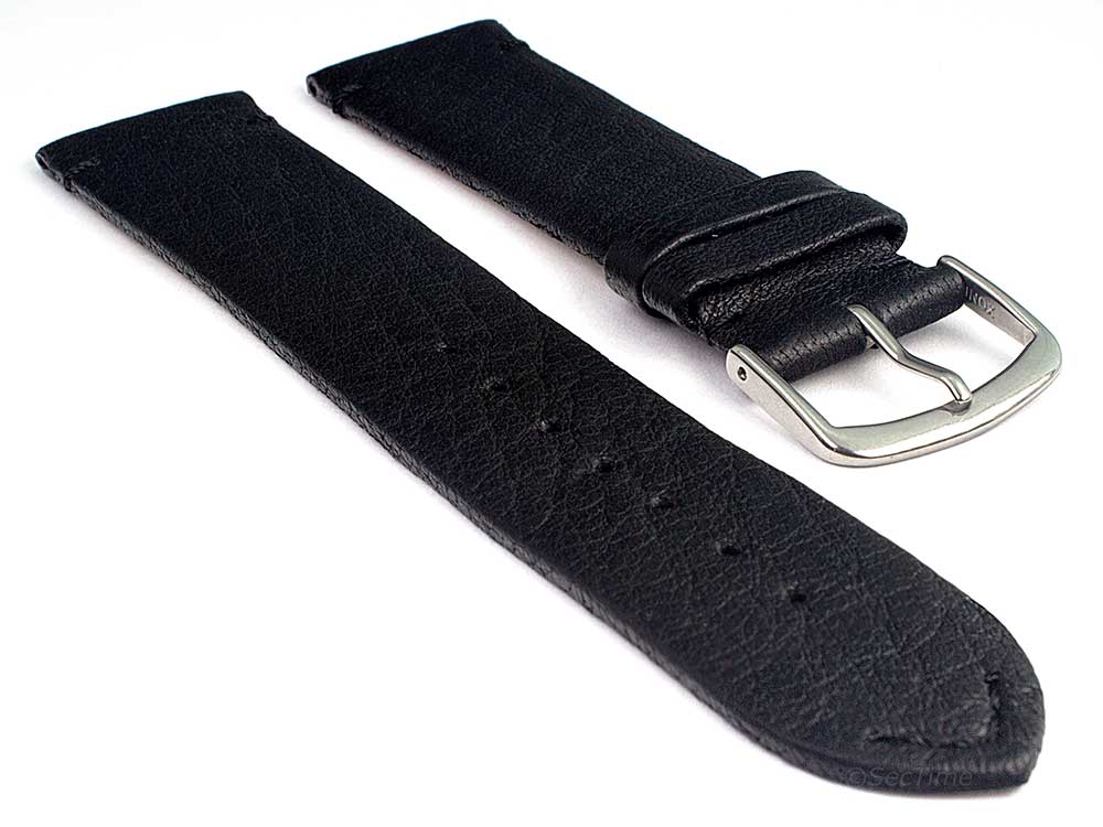 Genuine Leather Watch Strap Band Art Black/Black 01