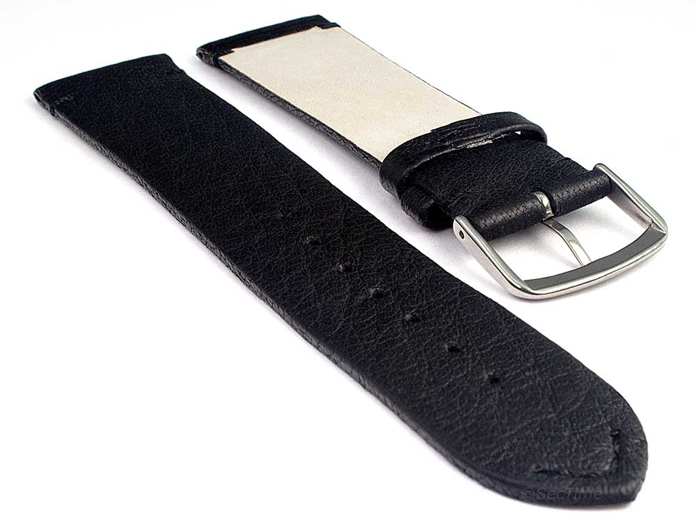 Genuine Leather Watch Strap Band Art Black/Black 02