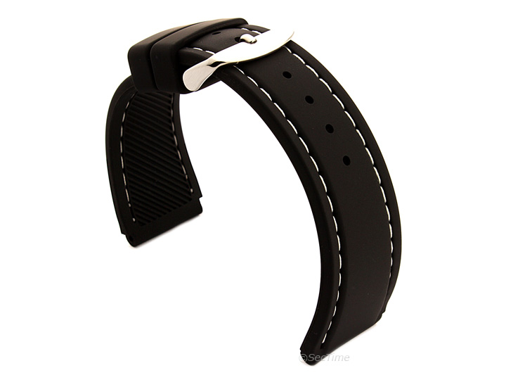 Notched Corners Silicone Watch Strap AA_12 with BB_12 Stitching Astro 02