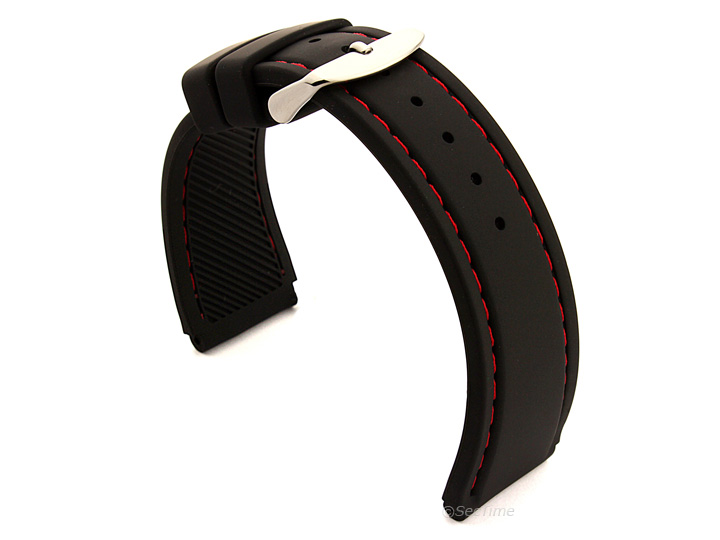 Notched Corners Silicone Watch Strap AA_12 with BB_12 Stitching Astro 02