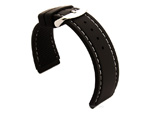 Notched Corners Silicone Watch Strap Waterproof Astro Black / White 22mm