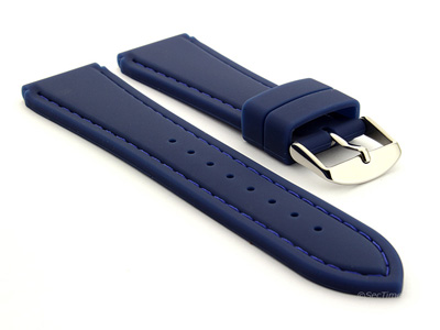 Notched Corners Silicone Watch Strap Waterproof Astro Blue / Blue 20mm