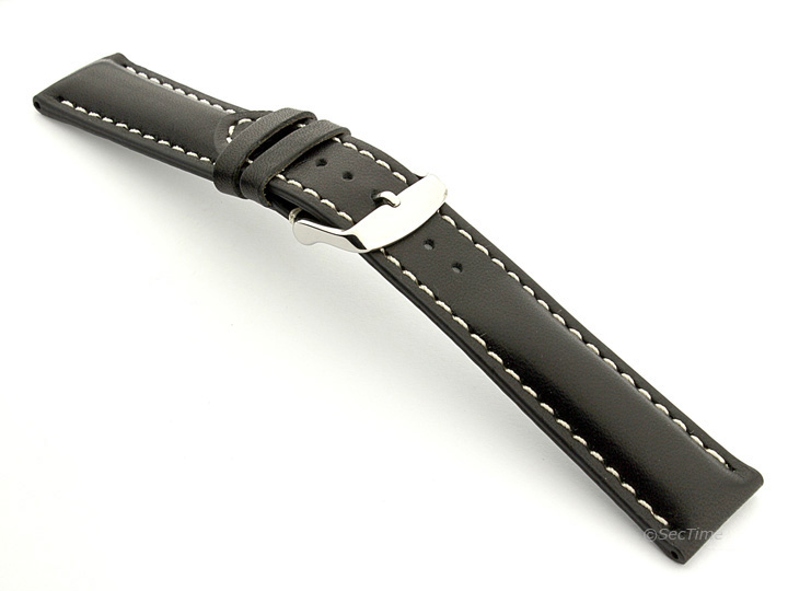 Breitling Watch Strap Black with White Stitching BIO 02