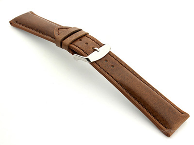 Leather Watch Strap fits Breitling Brown / Brown 20mm