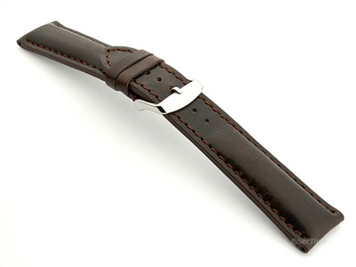 Leather Watch Strap fits Breitling Dark Brown / Brown 24mm