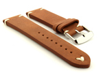 Extra long Leather Vintage Style Watch Strap Blacksmith Brown 20mm