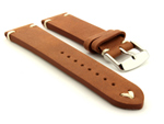 Extra long Leather Vintage Style Watch Strap Blacksmith Brown 24mm