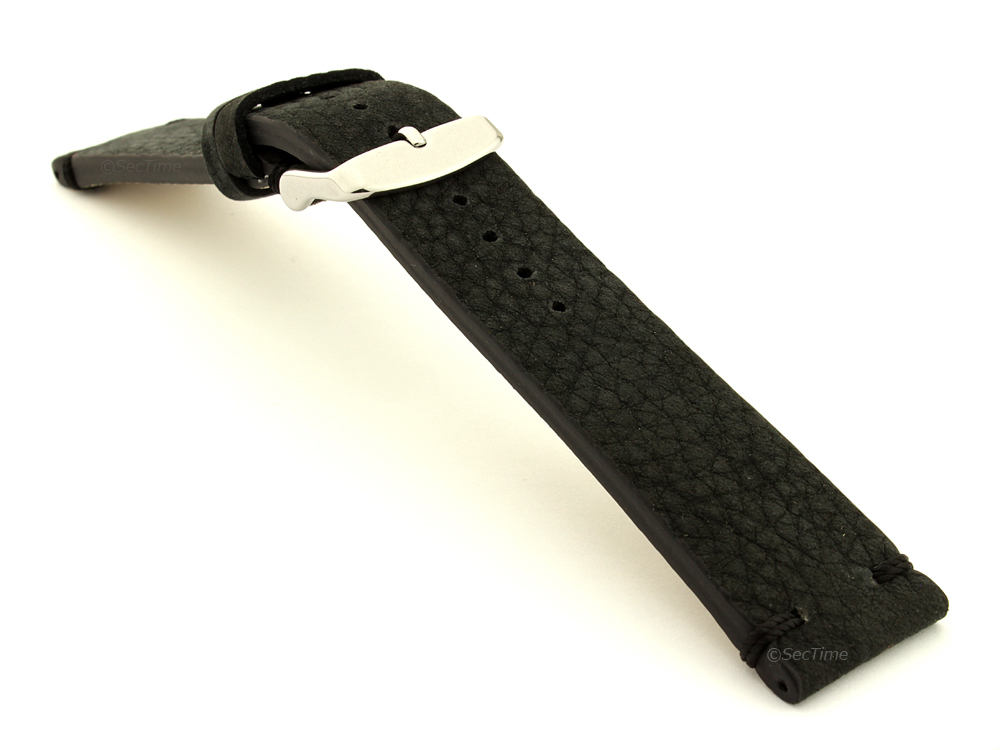Suede Leather Retro Style Watch Strap Blacksmith Plus Black 03