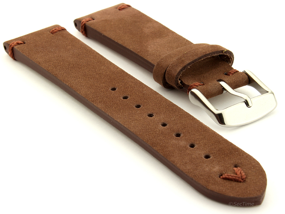 Suede Leather Retro Style Watch Strap Blacksmith Plus Cocoa 01