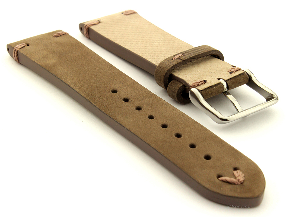 Suede Leather Retro Style Watch Strap Blacksmith Plus Coyote Brown 02