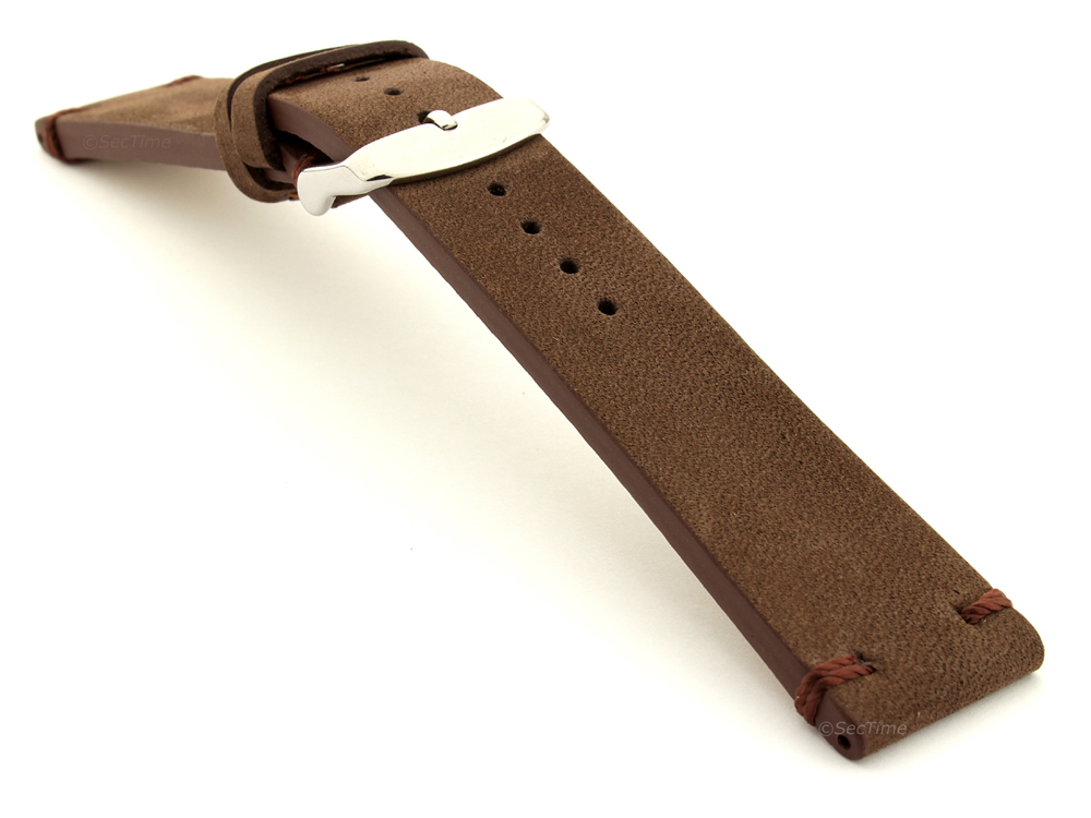 Suede Leather Retro Style Watch Strap Blacksmith Plus Dark Brown 03