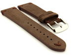 Suede Leather Retro Style Watch Strap Blacksmith Plus Dark Brown 24mm
