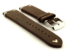 Genuine Leather Vintage Style Watch Strap Blacksmith Dark Brown 24mm