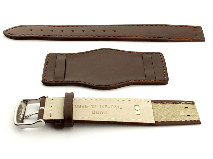 Bund Watch Strap with Wrist Pad Dark Brown 01 02