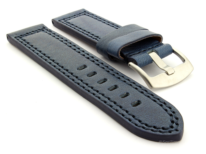 Panerai Style Waterproof Leather Watch Strap Blue Constantine 02 01