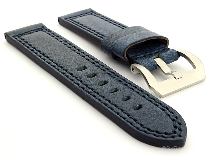 Panerai Style Waterproof Leather Watch Strap Blue Constantine 02 04