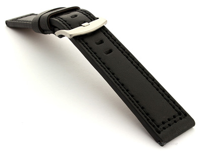 Panerai Style Waterpoof Leather Watch Strap CONSTANTINE Black 26mm