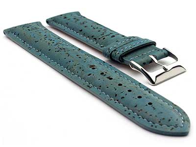 Real Cork Watch Strap Band Vegan - VIP Blue 20mm