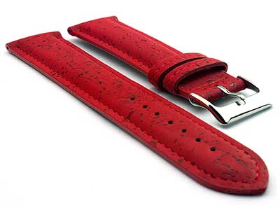 Real Cork Watch Strap Band Vegan - VIP Red 16mm